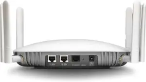 FortiAP-433G: AP inalámbrico para interiores: radio triple (Wi-Fi-6E IEEE 802.11ax tribanda 2,4/5/6 GHz y operación dual 5G 4+4+4 4 transmisiones 3 radios), antenas externas, 2x 5G Base-T RJ45, BT/BLE, 1x USB tipo A, puerto de consola (RJ45)