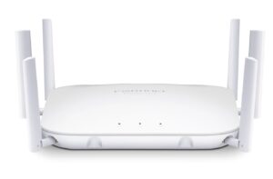 FortiAP-243K: Punto de acceso inalámbrico para interiores (Wi-Fi 7 tribanda 2,4/5/6 GHz 2+2+2, 2 transmisiones y 4 radios). Antenas externas, 1 RJ45 10/100/1000, 1 RJ45 100/1000/2500/5000/10000 Base-T, Bluetooth/BLE, 1 USB tipo A, 1 puerto serie RS-232 RJ45.