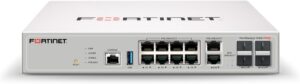 FortiSwitch-110G-FPOE: Switch FortiGate de capa 2 compatible con controlador PoE 802.3bt, con 2 puertos RJ45 5G con PoE bt, 8 puertos RJ45 2.5G con PoE af/at y 4 puertos SFP+. Sin ventilador. Salida PoE máxima de 200 W.
