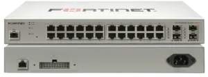 FortiSwitch 224E-POE: Switch PoE+ compatible con controlador de switch FortiGate de capa 2/3 con 24 puertos GE RJ45, 4 puertos GE SFP y límite de salida POE automático de 180 W como máximo.