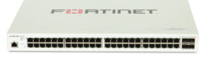 FortiSwitch-248E-FPOE: Switch PoE+ compatible con controlador de switch FortiGate de capa 2/3 con 48 puertos GE RJ45, 4 puertos GE SFP y límite de salida POE automático de 740 W como máximo.