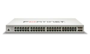 FortiSwitch-248E-POE: Switch de acceso Gigabit gestionado por FortiGate (FortiLink) con 48 puertos PoE+ y 4 uplinks SFP para redes empresariales seguras y escalables.