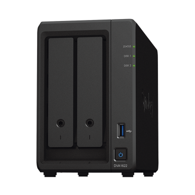 DVA1622 Deep Learning NVR – Synology: 2x 3.5″ | Intel Celeron J4125 4c@2.7GHz – 6GB | 1GbE - imagen 2