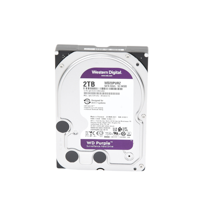 WD Purple 2TB@5400RPMs 3.5″ — Western Digital HDD: Cache:64MB | SATA 6Gb/s | Videovigilancia - imagen 2