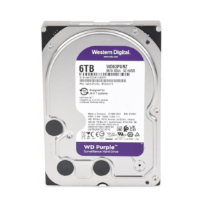 WD Purple 6TB@5400RPMs 3.5" — Western Digital HDD: Cache:128MB | SATA 6Gb/s | Videovigilancia