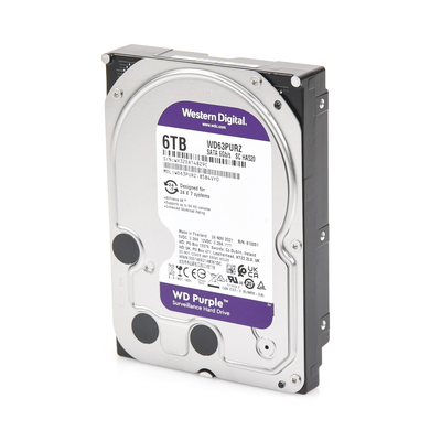WD Purple 6TB@5400RPMs 3.5″ — Western Digital HDD: Cache:128MB | SATA 6Gb/s | Videovigilancia - imagen 4