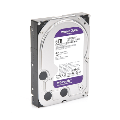 WD Purple 6TB@5400RPMs 3.5″ — Western Digital HDD: Cache:128MB | SATA 6Gb/s | Videovigilancia - imagen 3