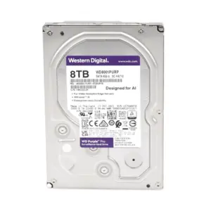 WD Purple 8TB@7200RPMs 3.5" — Western Digital HDD: Cache:64MB | SATA 6Gb/s | Videovigilancia