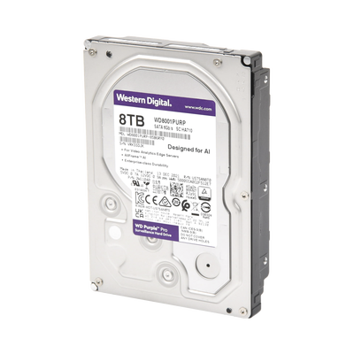 WD Purple 8TB@7200RPMs 3.5″ — Western Digital HDD: Cache:64MB | SATA 6Gb/s | Videovigilancia - imagen 4