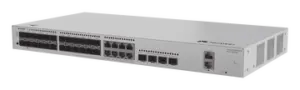 Switch de Distribución/Core Gigabit Administrable Capa 3 / 24 puertos 1GE SFP ( Combo con 8 Puertos 10/100/1000 Mbps) / 4 Puertos 10GE SFP+ Uplink / ERPS / Rutas Estáticas / iStack / Administración Nube Gratis