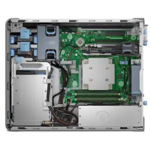 Servidor Dell PowerEdge T160 Torre 3U — 3 Bahías 3.5": Intel Xeon 6333P, 6C @ 3.1 GHz (Turbo 5.2 GHz), 18 MB | Memoria: 16 GB DDR5 UDIMM ECC, 5600 MT/s | Almacenamiento: 2× 480 GB SSD SATA 3.5" | RAID: Sin controlador (S160 por software) | Red: 2× 1 GbE LOM | Fuente: 300 W Bronze | Gestión: iDRAC9 Basic | Garantía: 1 Año Básico NBD