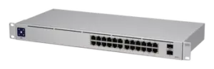 UniFi Switch USW-24, Capa 2 de 24 puertos 10/100/1000 Mbps + 2 puertos 1G SFP, pantalla informativa