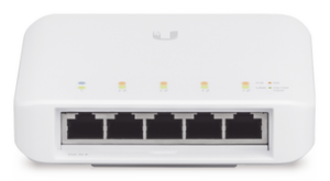 Switch UniFi FLEX de 5 puertos para semi-exterior IP55 (1 x PoE de entrada 802.3af/at/bt y 4 puertos PoE de salida 802.3af)