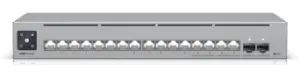 UniFi Switch Pro Max 16 con funciones Capa 3, 16 puertos EtherLight RGB / (4) puertos 2.5 GbE y (12) puertos GbE /(2) puertos SFP+ 10G /con pantalla táctil informativa