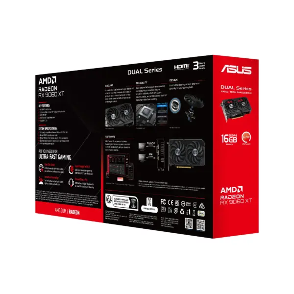Dual | Radeon RX 9060 XT | 16GB GDDR6 — Tarjeta de Video ASUS: PCIe 5.0 x16 | HDMI + 2x DisplayPort - imagen 14