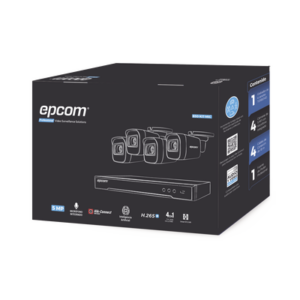 Kit TURBOHD 5 Megapixel / DVR 4 Canales / 4 Cámaras de 5 Megapixel con Micrófono Integrado / 4 Cables 18 Metros / Fuente de Poder Profesional