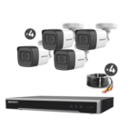 Kit TURBOHD 5 Megapixel / DVR 4 Canales / 4 Cámaras de 5 Megapixel con Micrófono Integrado / 4 Cables 18 Metros / Fuente de Poder Profesional miniatura 1