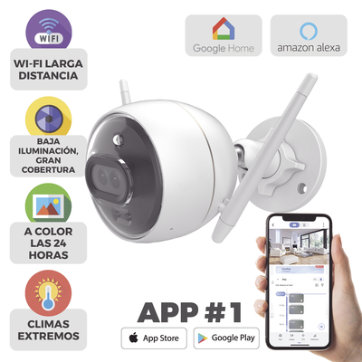 Bala IP 2 Megapíxel / Wi-Fi / Doble Lente / COLORES EN OSCURIDAD / Deteccion de Personas o Vehículos / Cruce de Línea / Intrusión a un área / Audio de dos vías / Luz Estroboscópica / Sirena / MicroSD - imagen 2