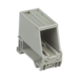 Adaptador de 1 Puerto, Para Conectores Tipo Mini-Com, Montaje en Riel Din Estándar de 35 mm (1.38 pulgadas), Color Gris Internacional