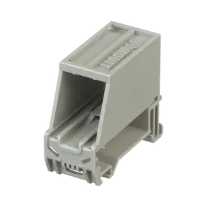 Adaptador de 1 Puerto, Para Conectores Tipo Mini-Com, Montaje en Riel Din Estándar de 35 mm (1.38 pulgadas), Color Gris Internacional