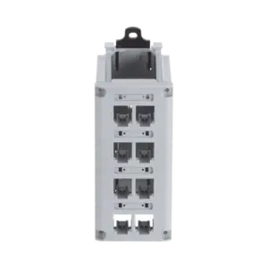 Panel de Parcheo Modular para Cobre, Blindado, de Instalación en Riel DIN Estándar de 35 mm (1.38 pulgadas), 8 Puertos Mini-Com, Color Gris