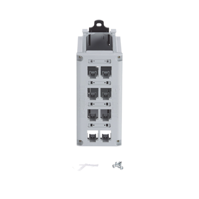 Panel de Parcheo Modular para Cobre, Blindado, de Instalación en Riel DIN Estándar de 35 mm (1.38 pulgadas), 8 Puertos Mini-Com, Color Gris - imagen 4