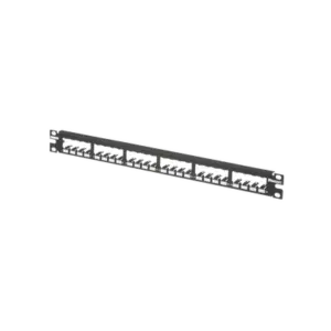 Panel de Parcheo Modular Mini-Com (Sin Conectores), Plano, Totalmente Blindado, de 24 Puertos, 1UR