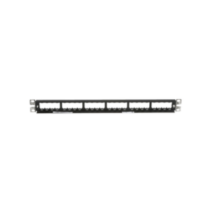 Panel de Parcheo Modular Mini-Com (Sin Conectores), Plano, Totalmente Blindado, de 24 Puertos, 1UR