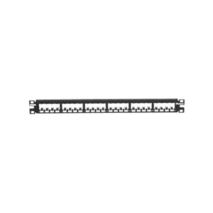 Panel de Parcheo Modular Mini-Com (Sin Conectores), Plano, Totalmente Blindado, de 24 Puertos, 1UR