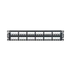 Panel de Parcheo Modular Mini-Com (Sin Conectores), Plano, Totalmente Blindado, de 48 Puertos, 2UR