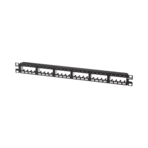 Panel de Parcheo Modular Mini-Com (Sin Conectores), Plano de Instalación al Ras, Sin Blindaje, de 24 Puertos, 1UR