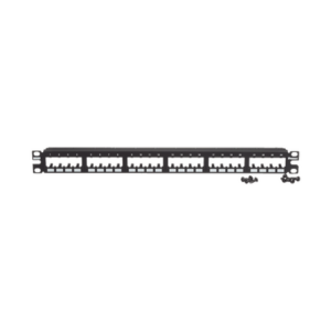 Panel de Parcheo Modular Mini-Com (Sin Conectores), Plano de Instalación al Ras, Sin Blindaje, de 24 Puertos, 1UR