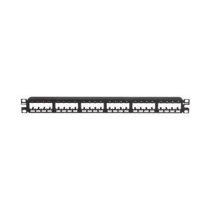 Panel de Parcheo Modular Mini-Com (Sin Conectores), Plano de Instalación al Ras, Sin Blindaje, de 24 Puertos, 1UR