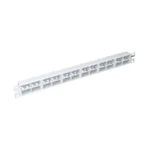 Panel de Parcheo Modular Mini-Com (Sin Conectores), Plano, Sin Blindaje, Alta Densidad, de 48 Puertos, Color Blanco, 1 UR