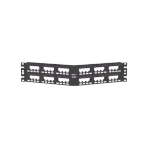 Panel de Parcheo Modular Mini-Com (Sin Conectores), Angulado Instalación la Ras, Sin Blindaje, de 48 Puertos, 2UR
