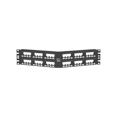 Panel de Parcheo Modular Mini-Com (Sin Conectores), Angulado Instalación la Ras, Sin Blindaje, de 48 Puertos, 2UR - imagen 2