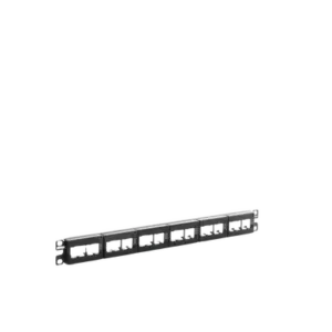 Panel de Parcheo Modular Mini-Com (Sin Conectores), Plano, Sin Blindaje, Con Etiqueta y Cubierta, de 24 Puertos, 1UR