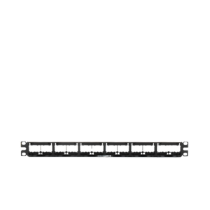 Panel de Parcheo Modular Mini-Com (Sin Conectores), Plano, Sin Blindaje, Con Etiqueta y Cubierta, de 24 Puertos, 1UR