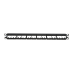 Panel de Parcheo Modular Mini-Com (Sin Conectores), Plano, Sin Blindaje, Con Etiqueta y Cubierta, de 24 Puertos, 1UR miniatura 1