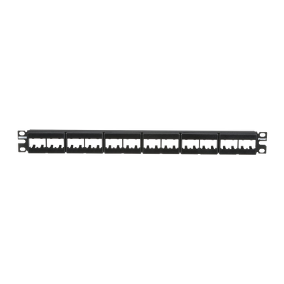 Panel de Parcheo Modular Mini-Com (Sin Conectores), Plano, Sin Blindaje, Con Etiqueta y Cubierta, de 24 Puertos, 1UR - imagen 1