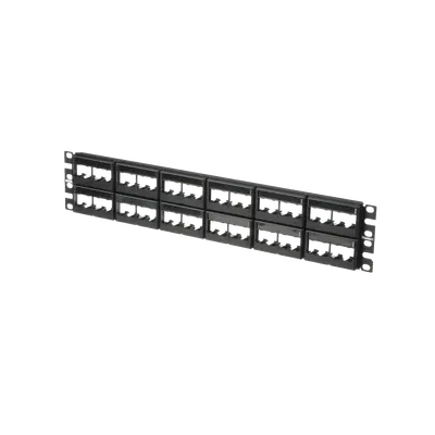 Panel de Parcheo Modular Mini-Com (Sin Conectores), Plano, Sin Blindaje, Con Etiqueta y Cubierta, de 48 Puertos, 2UR - imagen 1