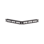 Panel de Parcheo Modular Mini-Com (Sin Conectores), Angulado, Sin Blindaje, Con Etiqueta y Cubierta, de 24 Puertos, 1UR miniatura 1