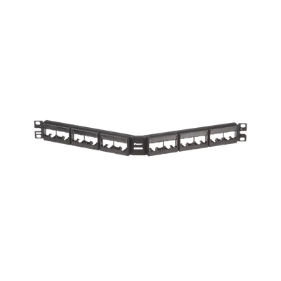 Panel de Parcheo Modular Mini-Com (Sin Conectores), Angulado, Sin Blindaje, Con Etiqueta y Cubierta, de 24 Puertos, 1UR - imagen 1