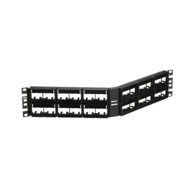 Panel de Parcheo Modular Mini-Com (Sin Conectores), Angulado, Sin Blindaje, Con Etiqueta y Cubierta, de 48 Puertos, 2UR - imagen 2