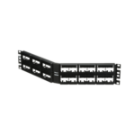 Panel de Parcheo Modular Mini-Com (Sin Conectores), Angulado, Sin Blindaje, Con Etiqueta y Cubierta, de 48 Puertos, 2UR miniatura 3