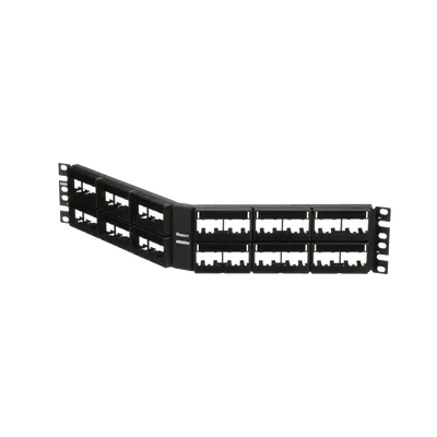 Panel de Parcheo Modular Mini-Com (Sin Conectores), Angulado, Sin Blindaje, Con Etiqueta y Cubierta, de 48 Puertos, 2UR - imagen 3
