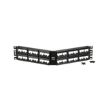 Panel de Parcheo Modular Mini-Com (Sin Conectores), Angulado, Sin Blindaje, Con Etiqueta y Cubierta, de 48 Puertos, 2UR miniatura 4