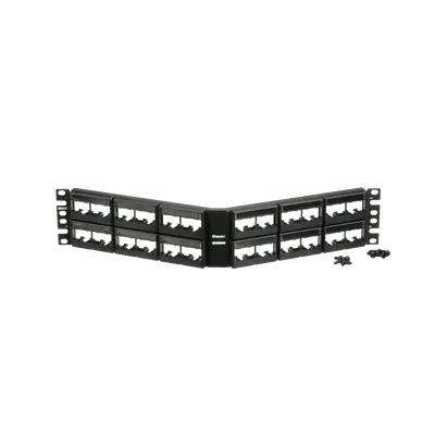 Panel de Parcheo Modular Mini-Com (Sin Conectores), Angulado, Sin Blindaje, Con Etiqueta y Cubierta, de 48 Puertos, 2UR - imagen 4
