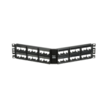 Panel de Parcheo Modular Mini-Com (Sin Conectores), Angulado, Sin Blindaje, Con Etiqueta y Cubierta, de 48 Puertos, 2UR miniatura 1
