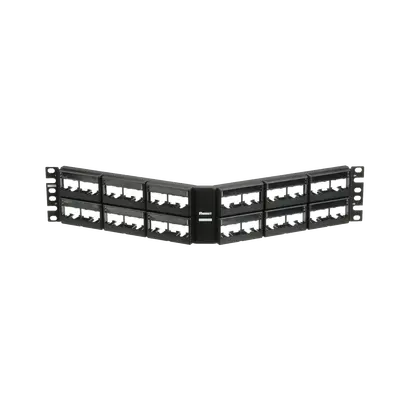 Panel de Parcheo Modular Mini-Com (Sin Conectores), Angulado, Sin Blindaje, Con Etiqueta y Cubierta, de 48 Puertos, 2UR - imagen 1